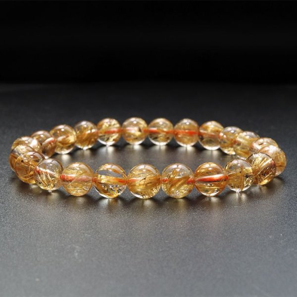 画像4: ブレス　タイチンルチルクォーツ＜ブラジル産＞　丸　約8mm　金運　財運　ギャンブル運　パワーストーン　天然石　品番：18026