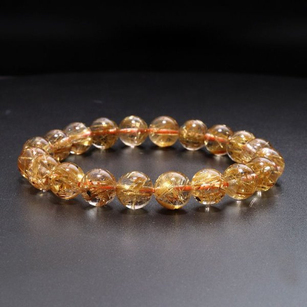 画像3: ブレス　タイチンルチルクォーツ＜ブラジル産＞　丸　約9.5mm　金運　財運　ギャンブル運　パワーストーン　天然石　品番：18028