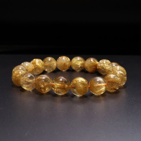 画像4: ブレス　ルチルクォーツ＜ブラジル産＞　丸　約11.5mm　金運　財運　ギャンブル運　パワーストーン　天然石　品番：18032