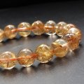 ブレス　タイチンルチルクォーツ＜ブラジル産＞　丸　約10mm　金運　財運　ギャンブル運　パワーストーン　天然石　品番：18025