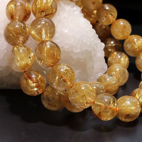 画像6: ブレス　ルチルクォーツ＜ブラジル産＞　丸　約11.5mm　金運　財運　ギャンブル運　パワーストーン　天然石　品番：18032