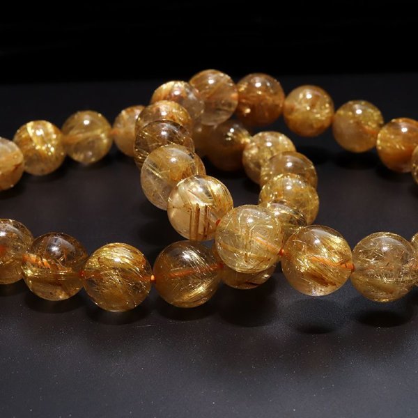 画像5: ブレス　ルチルクォーツ＜ブラジル産＞　丸　約11.5mm　金運　財運　ギャンブル運　パワーストーン　天然石　品番：18032