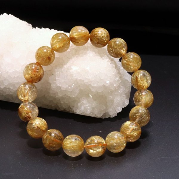 画像7: ブレス　ルチルクォーツ＜ブラジル産＞　丸　約11.5mm　金運　財運　ギャンブル運　パワーストーン　天然石　品番：18032