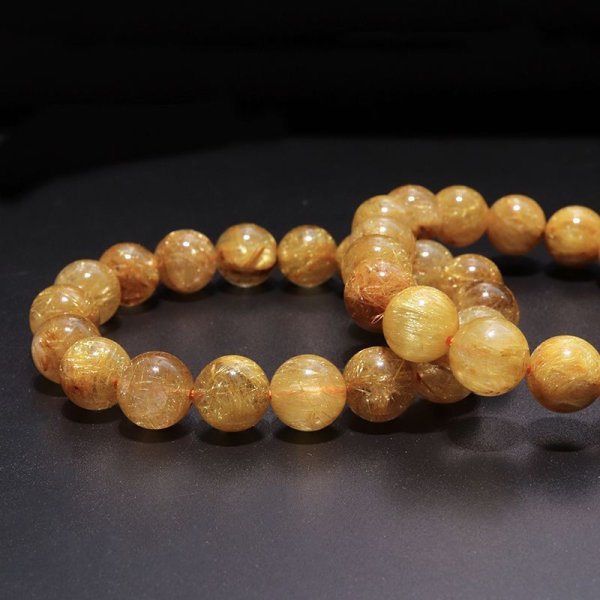 画像4: ブレス　ルチルクォーツ＜ブラジル産＞　丸　約11mm　金運　財運　ギャンブル運　パワーストーン　天然石　品番：18047