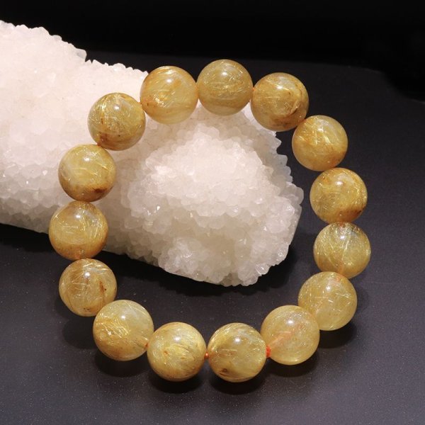 画像6: ブレス　ルチルクォーツ＜ブラジル産＞　丸　約14.5mm　金運　財運　ギャンブル運　パワーストーン　天然石　品番：18046