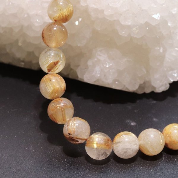 画像5: ブレス　ルチルクォーツ＜ブラジル産＞　丸　約6.5mm　金運　財運　ギャンブル運　パワーストーン　天然石　品番：18045