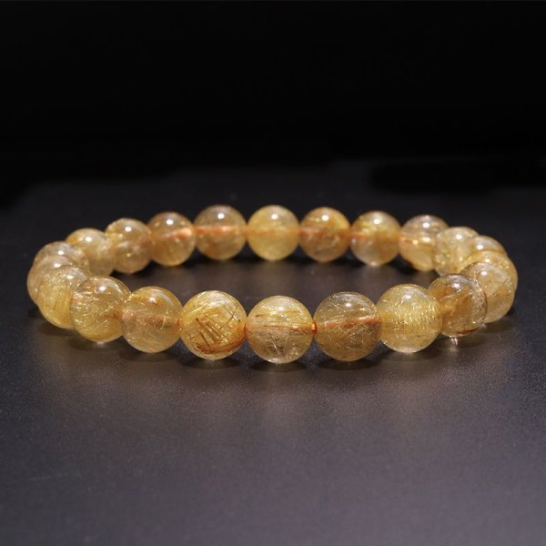 画像3: ブレス　ルチルクォーツ＜ブラジル産＞　丸　約9mm　金運　財運　ギャンブル運　パワーストーン　天然石　品番：18049