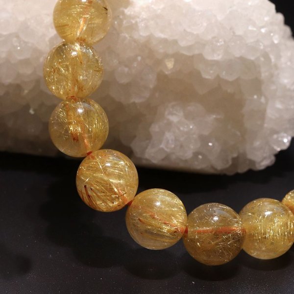 画像5: ブレス　ルチルクォーツ＜ブラジル産＞　丸　約9mm　金運　財運　ギャンブル運　パワーストーン　天然石　品番：18049