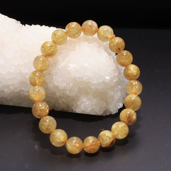 画像6: ブレス　ルチルクォーツ＜ブラジル産＞　丸　約9mm　金運　財運　ギャンブル運　パワーストーン　天然石　品番：18049