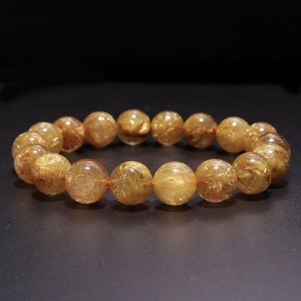 画像3: ブレス　ルチルクォーツ＜ブラジル産＞　丸　約11mm　金運　財運　ギャンブル運　パワーストーン　天然石　品番：18047