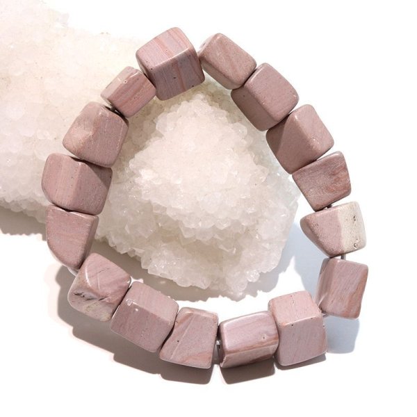 画像5: 【日本銘石】ブレス　新潟山桜石（新潟チャート）＜新潟県＞　ラフ中サイズ　約14mm　活力　精神力　洞察力　パワーストーン　天然石　品番：18080