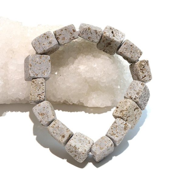 画像5: 【現品限り】【日本銘石】ブレス　久栗坂石＜青森県＞　ラフ中サイズ　約14mm　大魚　海上安全　水に関わること　パワーストーン　天然石　品番：18084