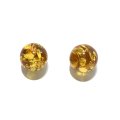 ピアス　ゴールデンアンバー　約9mm　突き刺し　パルト海産　ステンレス　シルバー　日本製　エネルギーの活性化　金運　勝負運　お守り　パワーストーン　天然石　品番：18100