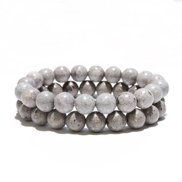 画像3: 【日本銘石】ブレス　熊野薬石＜三重県＞　グレー　丸　約10mm　健康　美容　長寿　パワーストーン　天然石　品番：18125