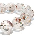 ブレス　オージャイトガーネットインクォーツ＜ブラジル産＞　丸　約14mm　浄化　ストレスの緩和　集中力　疲労緩和　精神安定　自然治癒力　パワーストーン　天然石　品番：18109