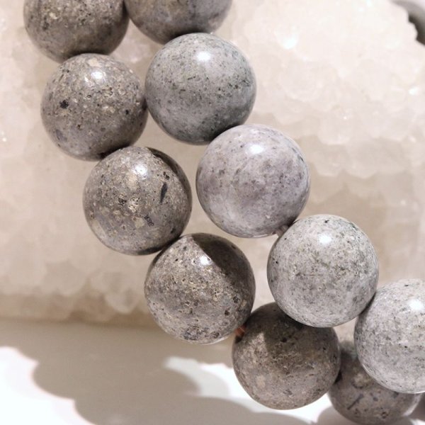 画像4: 【日本銘石】ブレス　熊野薬石＜三重県＞　グレー　丸　約10mm　健康　美容　長寿　パワーストーン　天然石　品番：18125