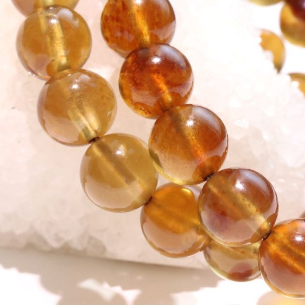 画像6: ブレス　スマトラブルーアンバー＜インドネシア産＞　丸　約10mm　金運　財運　豊かさ　パワーストーン　天然石　品番：18165