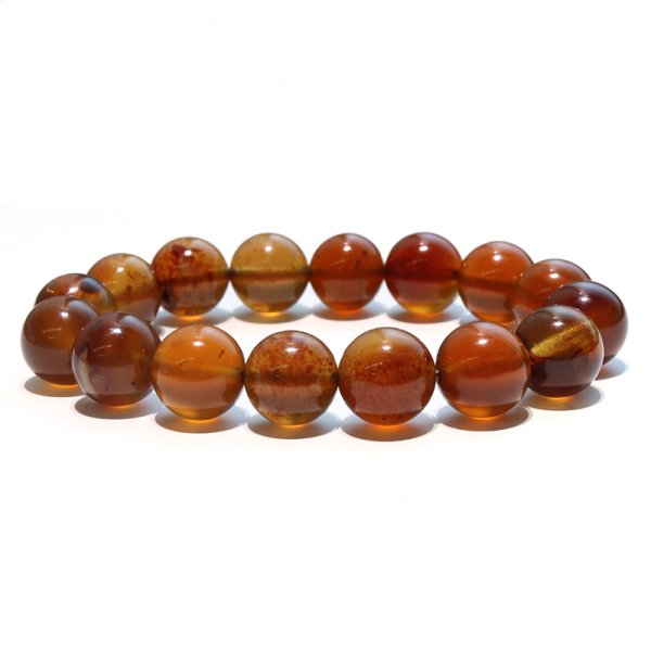 画像4: ブレス　スマトラブルーアンバー＜インドネシア産＞　丸　約12mm　金運　財運　豊かさ　パワーストーン　天然石　品番：18164