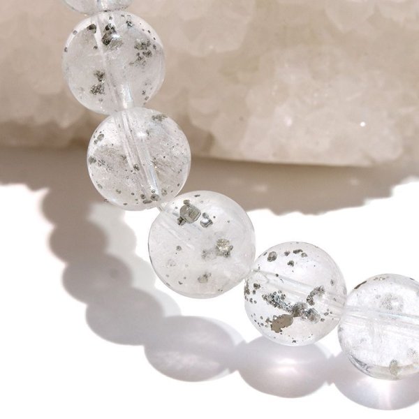 画像5: ブレス　パイライトインクォーツ＜ブラジル産＞　丸　約8mm　記憶力　強い保護力　危機回避　パワーストーン　天然石　品番：18177