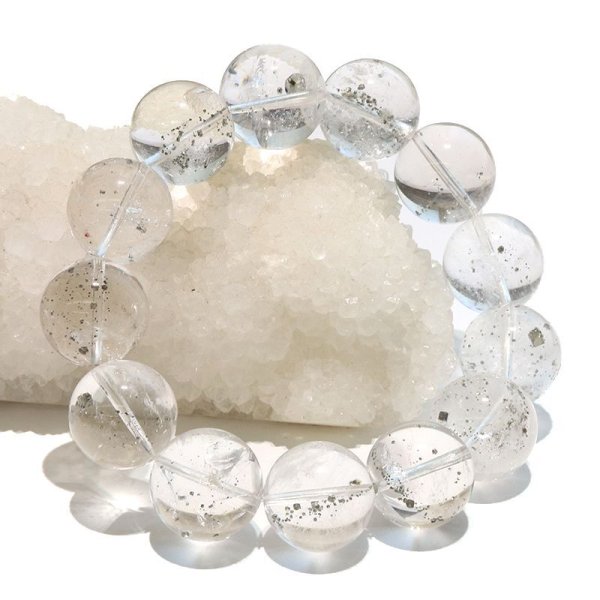 画像6: ブレス　パイライトインクォーツ＜ブラジル産＞　丸　約17mm　記憶力　強い保護力　危機回避　パワーストーン　天然石　品番：18169