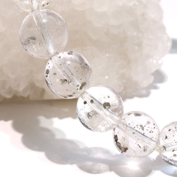 画像5: ブレス　パイライトインクォーツ＜ブラジル産＞　丸　約9mm　記憶力　強い保護力　危機回避　パワーストーン　天然石　品番：18176