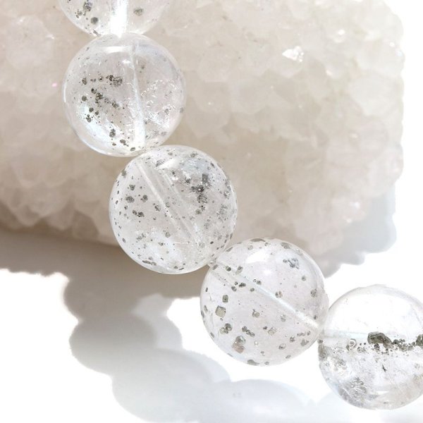 画像5: ブレス　パイライトインクォーツ＜ブラジル産＞　丸　約11mm　記憶力　強い保護力　危機回避　パワーストーン　天然石　品番：18173