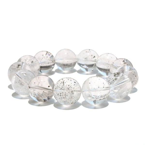 画像4: ブレス　パイライトインクォーツ＜ブラジル産＞　丸　約17mm　記憶力　強い保護力　危機回避　パワーストーン　天然石　品番：18169