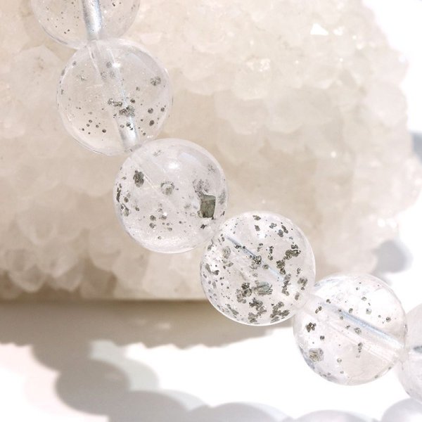 画像6: ブレス　パイライトインクォーツ＜ブラジル産＞　丸　約9mm　記憶力　強い保護力　危機回避　パワーストーン　天然石　品番：18175