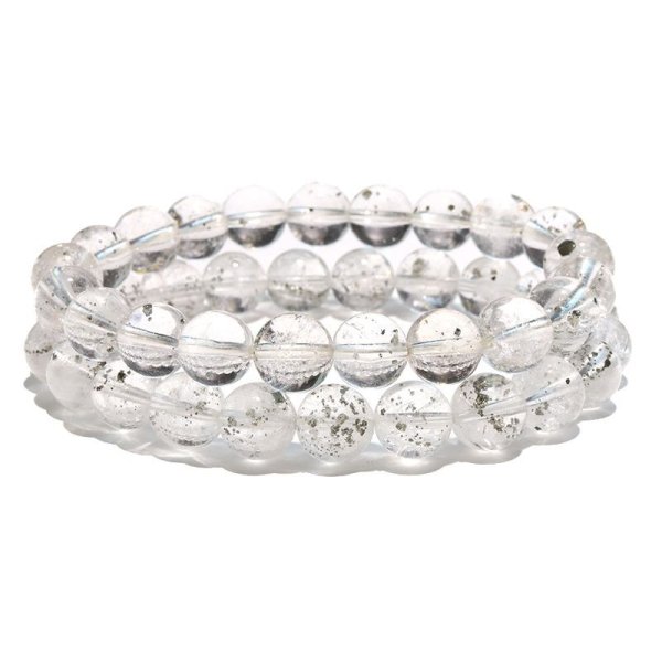 画像4: ブレス　パイライトインクォーツ＜ブラジル産＞　丸　約9mm　記憶力　強い保護力　危機回避　パワーストーン　天然石　品番：18175