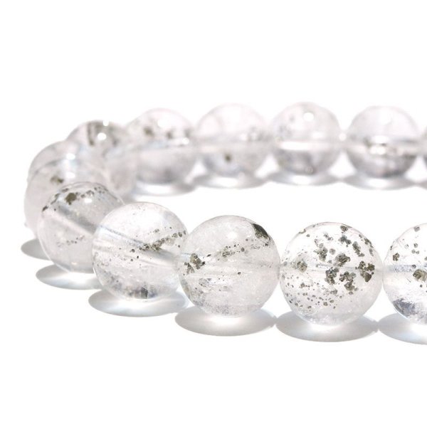 画像3: ブレス　パイライトインクォーツ＜ブラジル産＞　丸　約9mm　記憶力　強い保護力　危機回避　パワーストーン　天然石　品番：18175