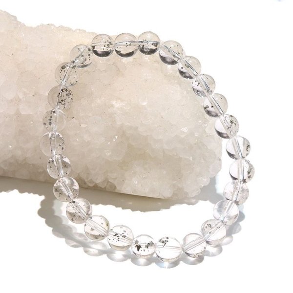 画像6: ブレス　パイライトインクォーツ＜ブラジル産＞　丸　約7mm　記憶力　強い保護力　危機回避　パワーストーン　天然石　品番：18178