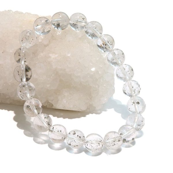 画像6: ブレス　パイライトインクォーツ＜ブラジル産＞　丸　約9mm　記憶力　強い保護力　危機回避　パワーストーン　天然石　品番：18176