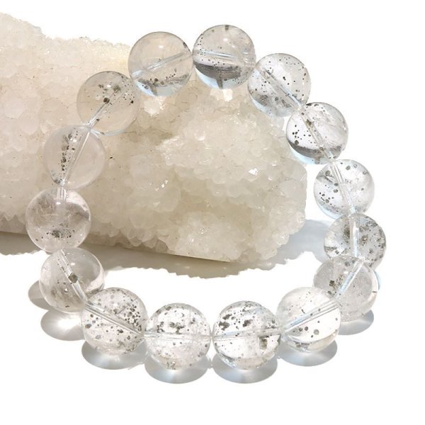 画像6: ブレス　パイライトインクォーツ＜ブラジル産＞　丸　約14.5mm　記憶力　強い保護力　危機回避　パワーストーン　天然石　品番：18171