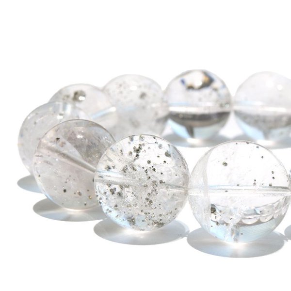 画像3: ブレス　パイライトインクォーツ＜ブラジル産＞　丸　約17mm　記憶力　強い保護力　危機回避　パワーストーン　天然石　品番：18169