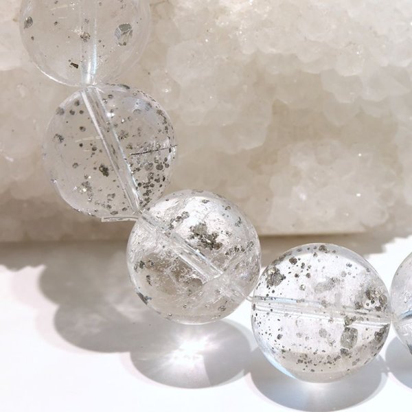 画像5: ブレス　パイライトインクォーツ＜ブラジル産＞　丸　約14.5mm　記憶力　強い保護力　危機回避　パワーストーン　天然石　品番：18171