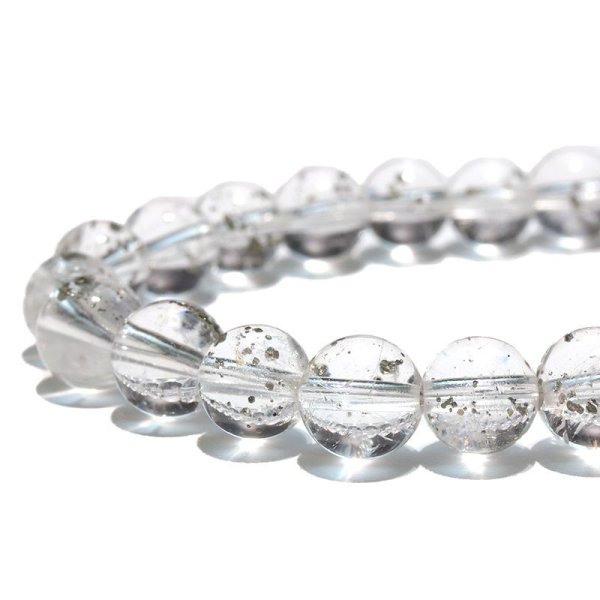 画像3: ブレス　パイライトインクォーツ＜ブラジル産＞　丸　約7mm　記憶力　強い保護力　危機回避　パワーストーン　天然石　品番：18178