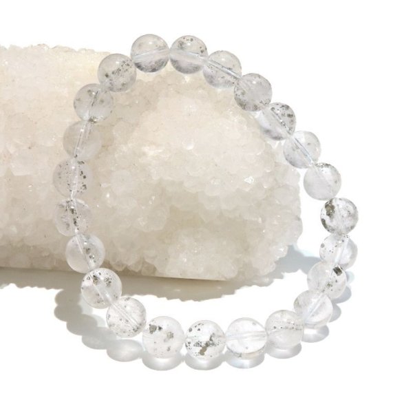 画像6: ブレス　パイライトインクォーツ＜ブラジル産＞　丸　約8mm　記憶力　強い保護力　危機回避　パワーストーン　天然石　品番：18177