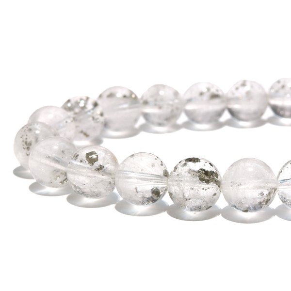 画像3: ブレス　パイライトインクォーツ＜ブラジル産＞　丸　約8mm　記憶力　強い保護力　危機回避　パワーストーン　天然石　品番：18177