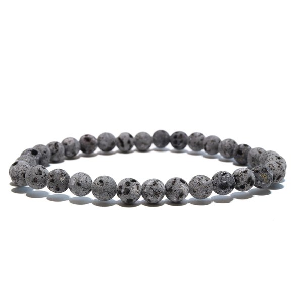 画像3: 【日本銘石】ブレス　霊峰富士溶岩＜静岡県＞ ナチュラル　気泡あり　約6mm　運気向上　エネルギー上昇　健康　古代のエネルギー　パワーストーン　天然石　※ポイント対象外　品番：18197