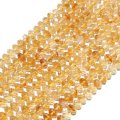 連　天然シトリン　ソロバンカット　約6×4mm　ブラジル産　幸運　金運　商売運　財運　仕事運　パワーストーン　天然石　品番：18191