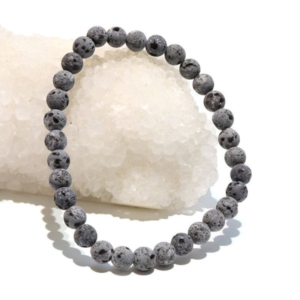 画像5: 【日本銘石】ブレス　霊峰富士溶岩＜静岡県＞ ナチュラル　気泡あり　約6mm　運気向上　エネルギー上昇　健康　古代のエネルギー　パワーストーン　天然石　※ポイント対象外　品番：18197