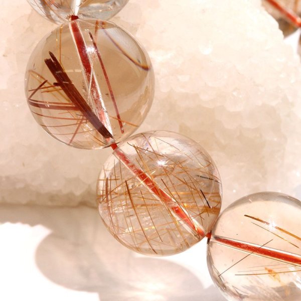 画像5: ブレス　レッドルチルクォーツ＜ブラジル産＞　丸　約19mm　金運　財運　ギャンブル運　パワーストーン　天然石　品番：18208