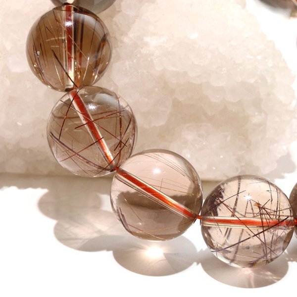 画像5: ブレス　MIXルチルクォーツ＜ブラジル産＞　丸　約16.5mm　ミックス　金運　財運　ギャンブル運　パワーストーン　天然石　品番：18212