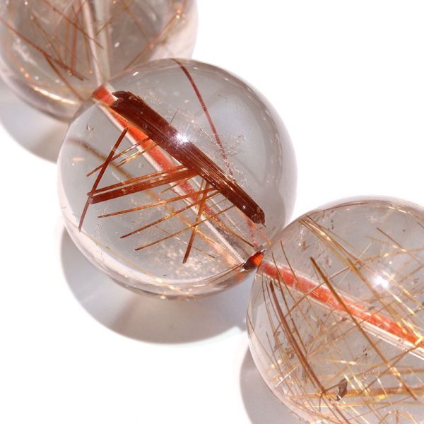 画像3: ブレス　レッドルチルクォーツ＜ブラジル産＞　丸　約19mm　金運　財運　ギャンブル運　パワーストーン　天然石　品番：18208