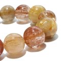 ブレス　MIXルチルクォーツ＜ブラジル産＞　丸　約16mm　ミックス　金運　財運　ギャンブル運　パワーストーン　天然石　品番：18209