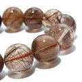 ブレス　MIXルチルクォーツ＜ブラジル産＞　丸　約16〜18mm　ミックス　金運　財運　ギャンブル運　パワーストーン　天然石　品番：18211