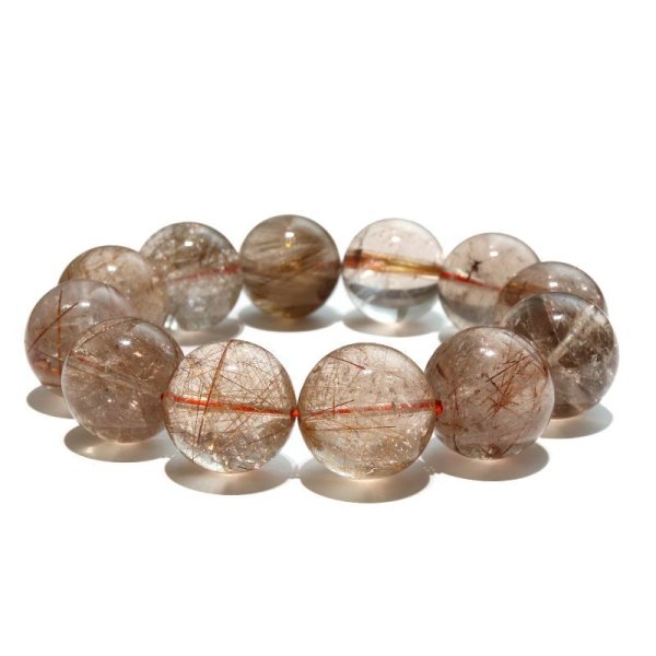 画像4: ブレス　MIXルチルクォーツ＜ブラジル産＞　丸　約19mm　ミックス　金運　財運　ギャンブル運　パワーストーン　天然石　品番：18210