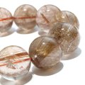 ブレス　MIXルチルクォーツ＜ブラジル産＞　丸　約19mm　ミックス　金運　財運　ギャンブル運　パワーストーン　天然石　品番：18210