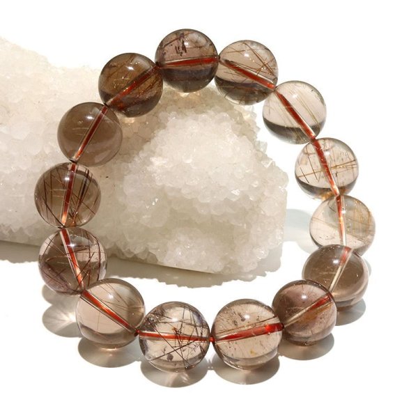 画像6: ブレス　MIXルチルクォーツ＜ブラジル産＞　丸　約16.5mm　ミックス　金運　財運　ギャンブル運　パワーストーン　天然石　品番：18212