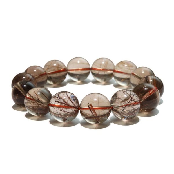 画像4: ブレス　MIXルチルクォーツ＜ブラジル産＞　丸　約16.5mm　ミックス　金運　財運　ギャンブル運　パワーストーン　天然石　品番：18212